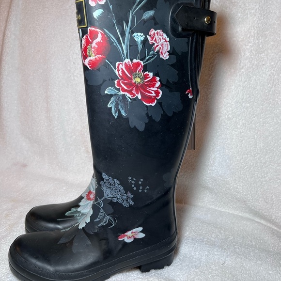 COPY - Joules Black Winter Rain Boots with Glossy Finish - Picture 7 of 11